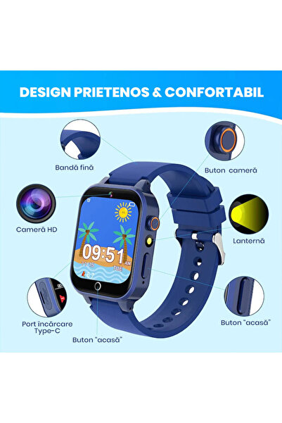xenomo Smartwatch GPS copii Xenomo® JOY, ecran HD 1.54”, 26 jocuri, MP3, pedometru