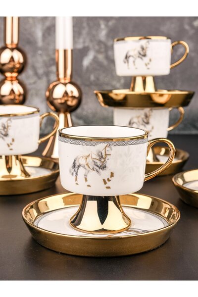 Bayev Aytula 6'Lı Kahve Fincanı 102287 - Safari Serisi Türk Kahvesi Fincan Ta...