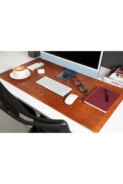 Mavera Leather Hakiki Deri Masa Matı – Su Geçirmez, Kaymaz, Premium Ofis & Ça...