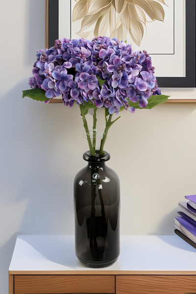 Yapay Çiçek Deposu Yapay Pıtırcıklı Ortanca Dalı 50 cm Mor