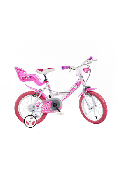 Dino Bikes Розов велосипед със сърца 16"