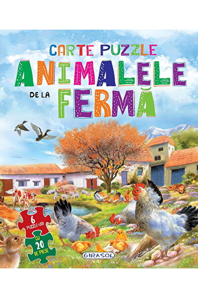 GIRASOL Carte cu 6 puzzle-uri - Animalele de la ferma