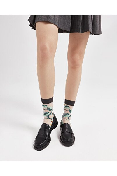 Bolero Socks Japon Kore Tarzı Transparan Kadın Çorap Sarmaşık Desen