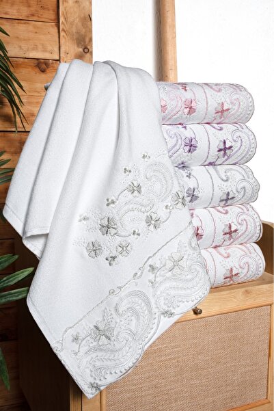 Fiesta Tekstil منشفة مخملية مطرزة من الأورجانزا والدانتيل مقاس 50x90، مجموعة ...