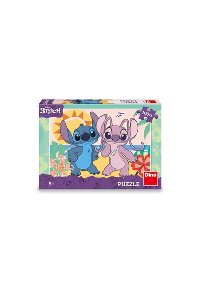Dino Puzzle XL - Stitch si Angel la plaja (100 piese)