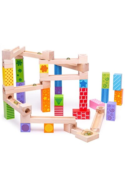BIGJIGS Toys Marble Run din lemn