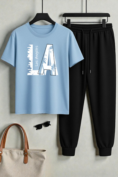 uyguntarz Unisex Los Angles Printed 2-Piece Tracksuit Set