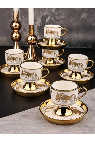 Bayev Almira 6-Piece Coffee Cup Set 102289 - Safari Series Turkish Coffee Cup...