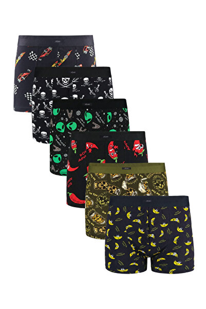 Jiber Men's 6-Piece Mixed Colors-2 Digital Printed Boxer 291