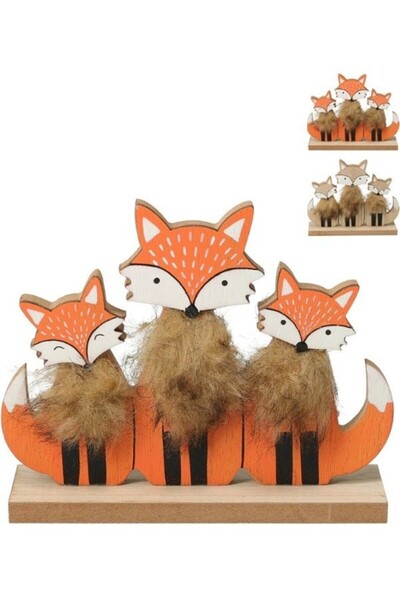 Other Dekoracja jesienna drewniany lisek 16x13 cm stil rustykalny różne kolor...