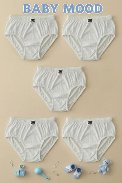 Tutku 5'li Paket %100 Pamuk Erkek Bebek Külot Seti - Beyaz Rahat Kesim Bebek ...