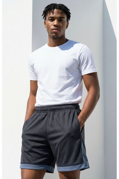 CLAW UP WORK Likralı Petek Kumaş Erkek Şort – Yumuşak Dokulu, Lastikli ve İpl...