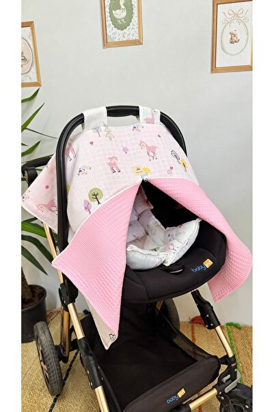 Puro Cotone 100% Cotton Double Layer Deer Patterned Muslin Stroller Cover and...