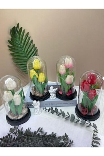 By Rozane Luminous Gift Arrangement “Eternal Tulip Garden” in Glass Dome