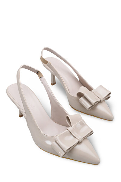 Diardi Women's Pointed Toe Bow Detailed Pointed Toe Heeled Shoes Stiletto