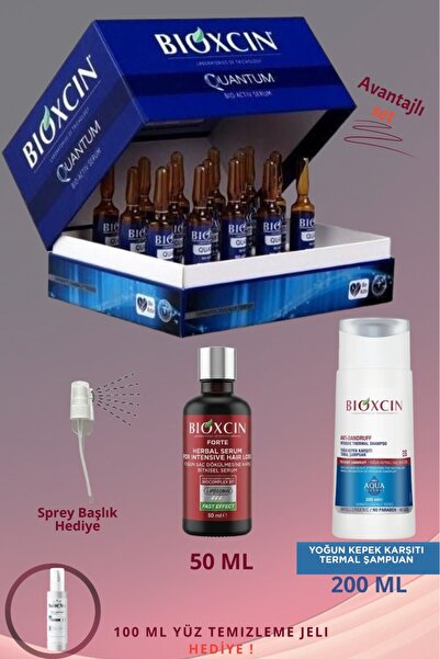 Bioxcin Saç Dökülmesi Karşıtı Hediyeli Set: Quantum Serum 15x6ml + Forte Seru...