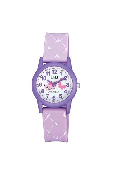 Q&Q Kids Watch VR99J014Y, Kitten, Water Resistant 100m