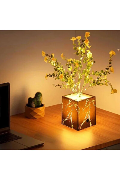 Epilons Black pot led artificial flower zenvia-4567