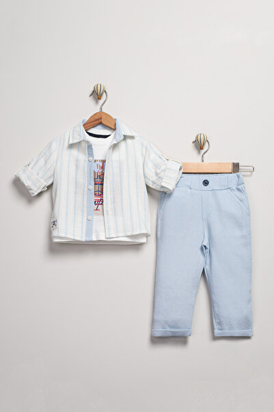 Minitrio 3-Piece Set for Baby Boys & Children: Shirt, Printed T-Shirt, and Pants