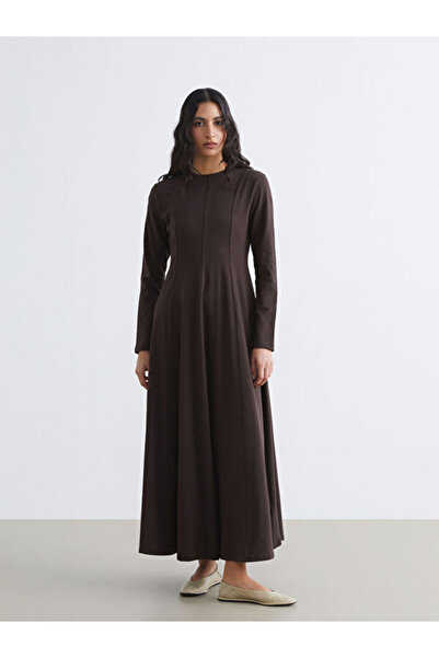 LC Waikiki Sparkling Choices Zero Roba Collar Flared Dress from Shining Store