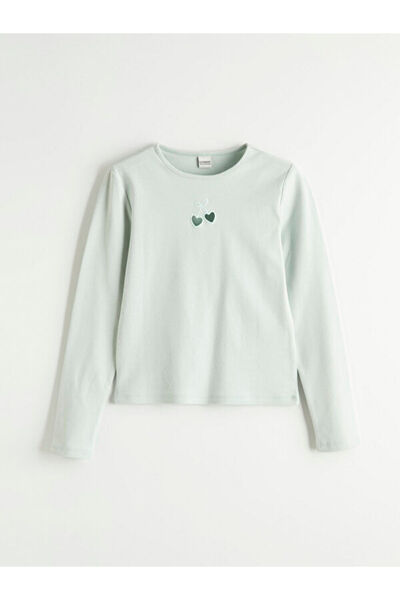 LC Waikiki Sparkling Choices Girls' Embroidered Zero Roba Collar T-Shirt from...