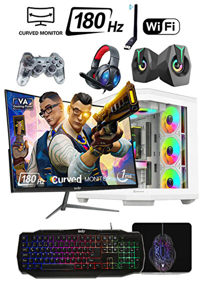 IZOLY Ada-White X Ryzen 5 5500 32GB 1TB M.2 NVME RTX 5050 8GB 24" 180Hz Oyunc...