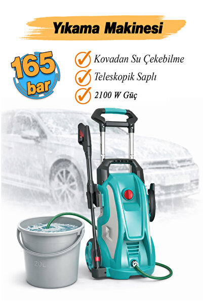 Badem10 Elektrikli Taşınabilir Basınçlı Yıkama Köpükleme Makinesi 165 Bar Bas...