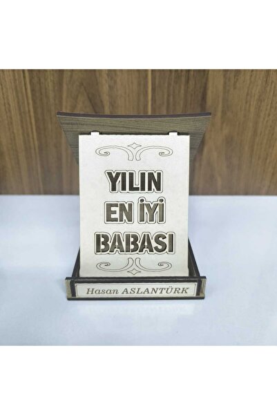 HEDİYENİZ BİZDE Kişiye Özel Yılın En İyi Babası Ahşap Plaket