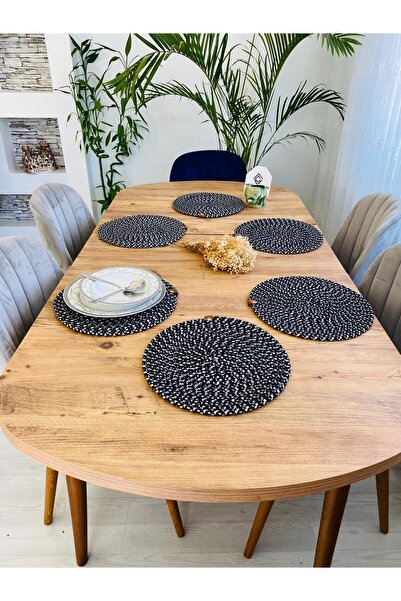 bestbeler Wicker Jute Presentation Plate Mat Supla American Service Set 6 Pieces