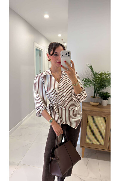 BİRCANÇİL ZR Berron Бяла риза с копчета и детайлни райета