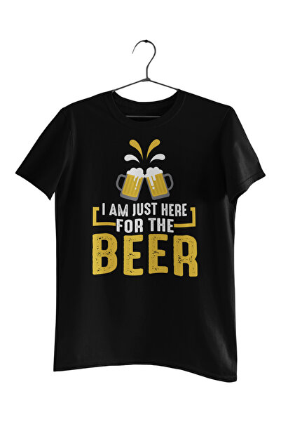 Generic (Unbranded) Tricou Malfin: I'm Just for the Beer, negru, mărimea S