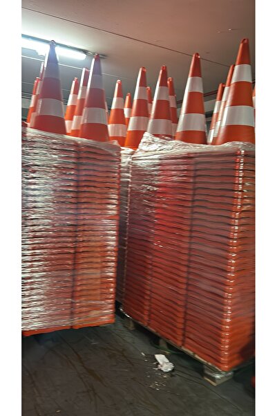 eksenpdks 10 Adet TPE Trafik Konisi 90 cm Çift Reflektifli Trafik Dubası Seti