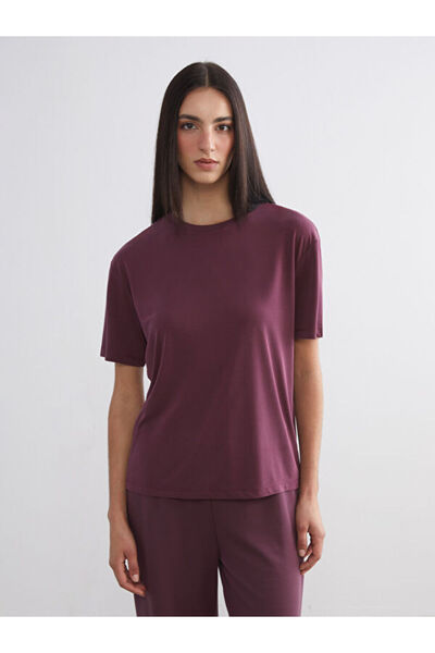 LC Waikiki Rmz Gi̇yi̇m Farkiyla Zero Roba Collar Modal Blended Women's T-Shirt