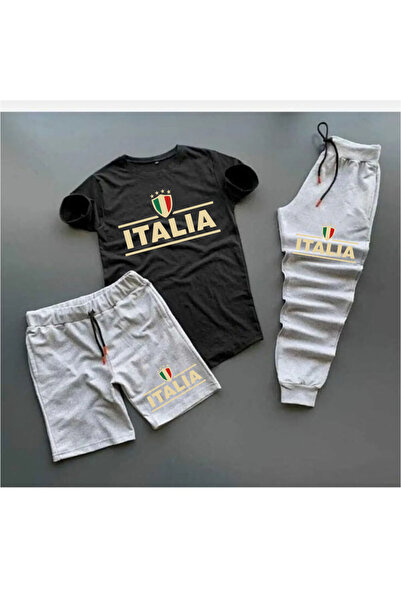 PAVRO Unisex Oversize Shorts Set Bottom-Top Two-Piece Casual 3-Piece Shorts S...