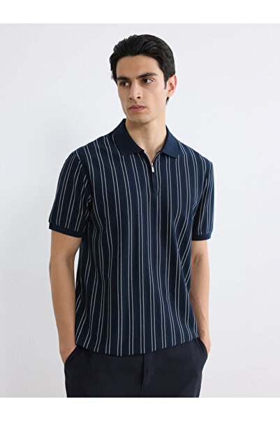 LC Waikiki Tricou cu dungi pentru bărbați cu guler Devran Roba, din colecția ...