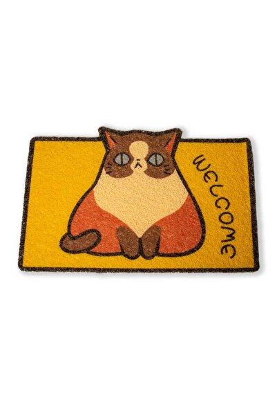 PisiMall Welcome Cat doormat, indoor/outdoor, 60x40