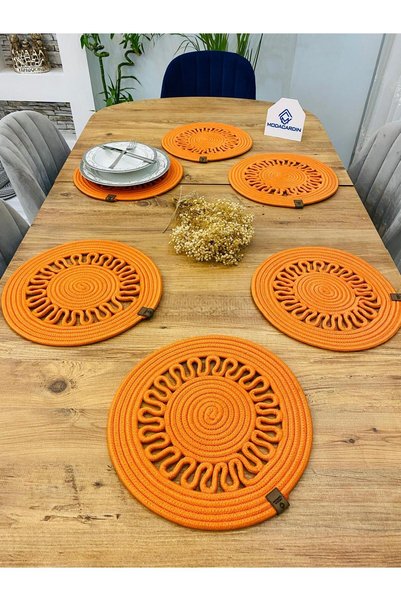 bestbeler Wicker Jute Presentation Plate Mat Supla American Service Set 6 Pieces