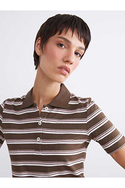 LC Waikiki Sparkling Choices by Shining Store Devrik Roba Collar Striped Wome...