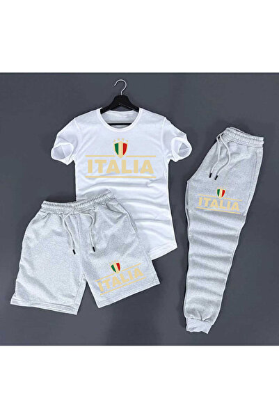 PAVRO Unisex Oversize Shorts Set Bottom-Top Two-Piece Casual 3-Piece Shorts S...