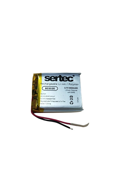 Genel Markalar Sertec 803035 3.7V 800 MAh Li-Polymer Pil (Devreli/1.5A)