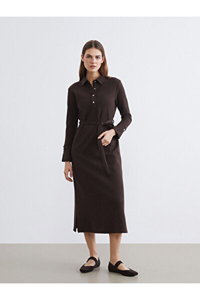 LC Waikiki Sparkling Choices by Shining Store Devrik Roba Collar Belted Dress