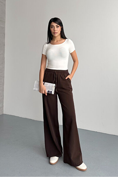 macharel jeans Жіночі широкі штани з шнурівкою Palazzo