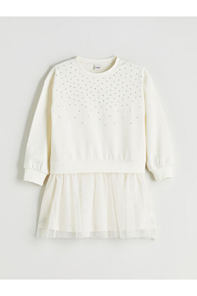 LC Waikiki فستان توتو للفتيات ذو ياقة بيضاوية مرصعة بالأحجار من متجر تشيلبي، ...