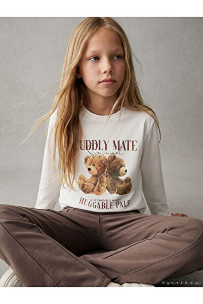 LC Waikiki تي شيرت بناتي مطبوع عليه طوق روبا من UZG STORE من ستايل شايبيرز