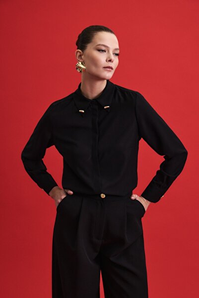 Sateen Lucy Shirt - Black