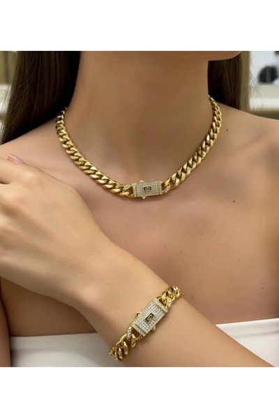 Şöhret takı&aksesuar Özel Xuping Gurmet seti 18k altın kaplama kolye bileklik