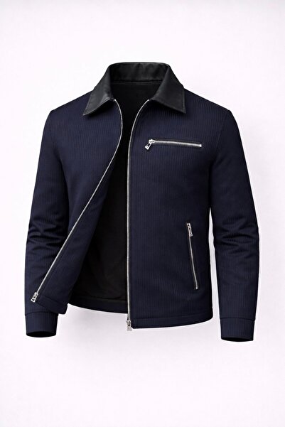 LUMAST Exclusive Leather Detailed Seasonal Lined Jacket