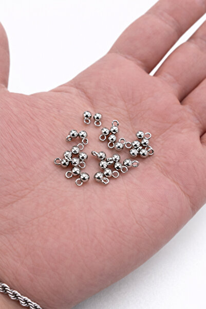 FlowerAksesuar 100 Adet - 4 mm Sallantı Boncuk, Kulplu Boncuk, Takı Boncuğu, ...