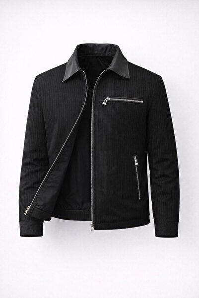 LUMAST Exclusive Leather Detailed Seasonal Lined Jacket