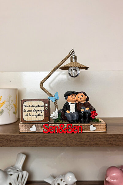 BOBİBLOS Kişiye Özel Sevgiliye Eşe Hediye Retro TV Not Yazılabilir Yaşlı Çift...